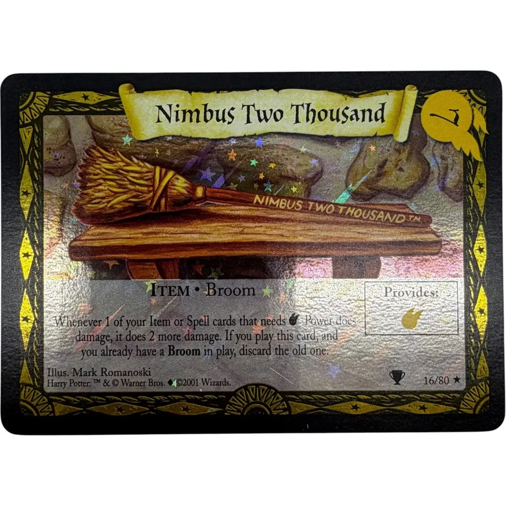 Harry Potter TCG Nimbus Two Thousand 16/80 Quidditch Cup Rare Holo Foil 2001 EX